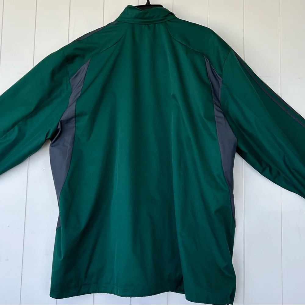 Adidas Brand Men’s Full Zip Hooded‎ Windbreaker Green/Gray Size 2XL